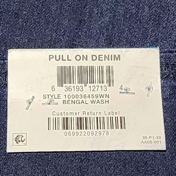 Charter Club‎ Plus Size Cambridge Slim Leg Stretch Blue Denim Pull On Pants 28W - Picture 14 of 16